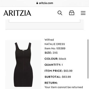 NWT Aritzia bodycon dress